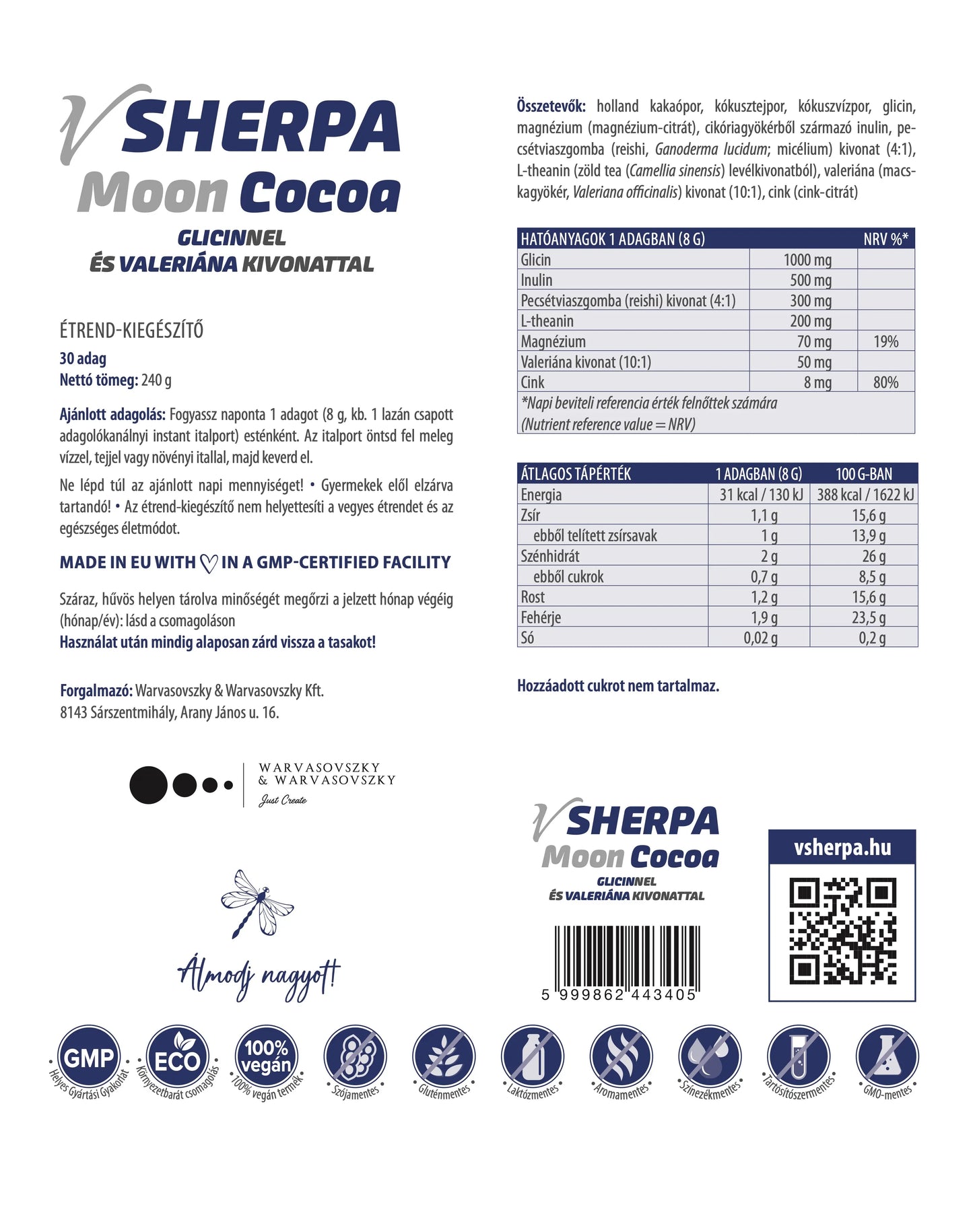 vSherpa Moon Cocoa étrend-kiegészítő