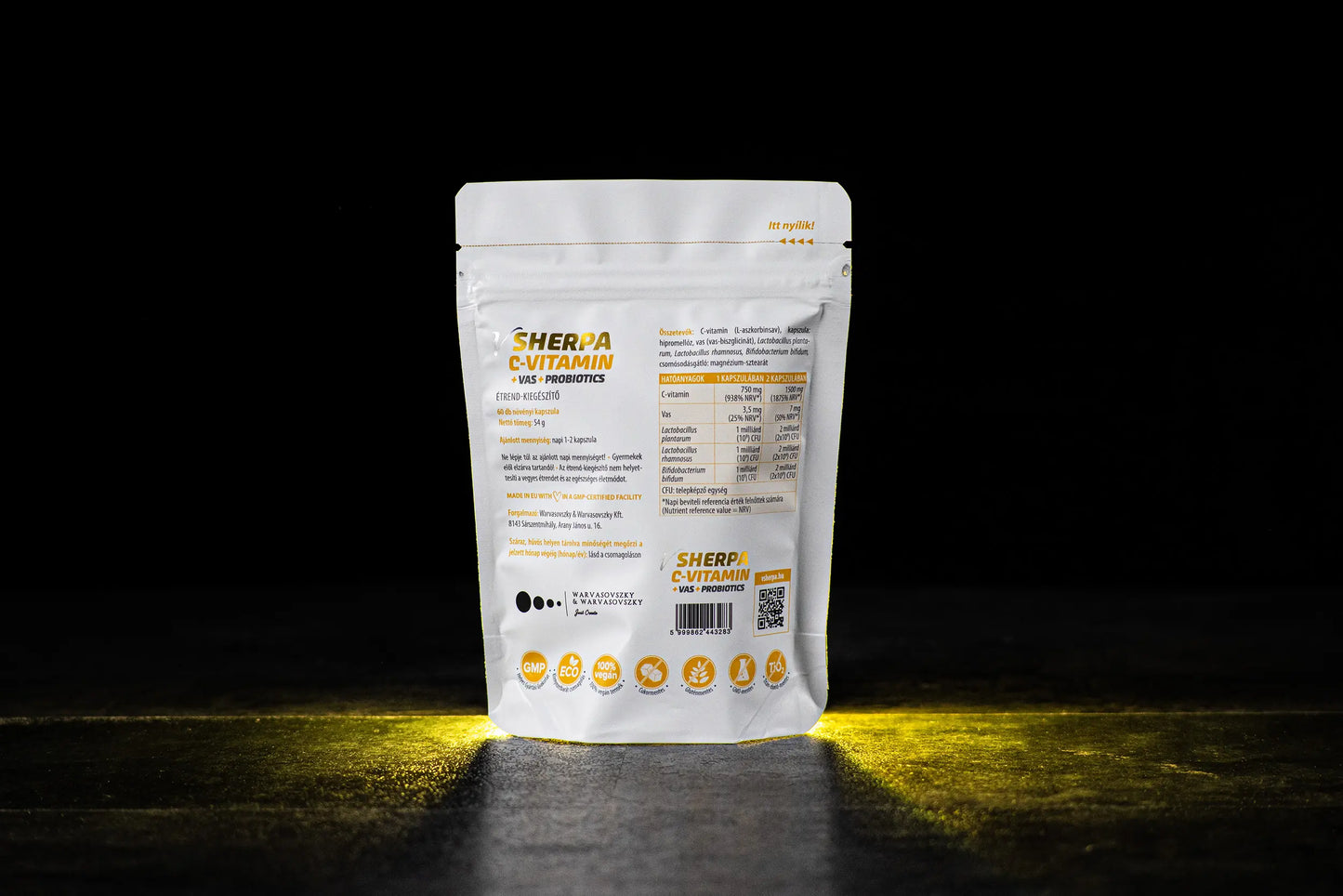 vSherpa C-vitamin + Vas + Probiotics étrend-kiegészítő