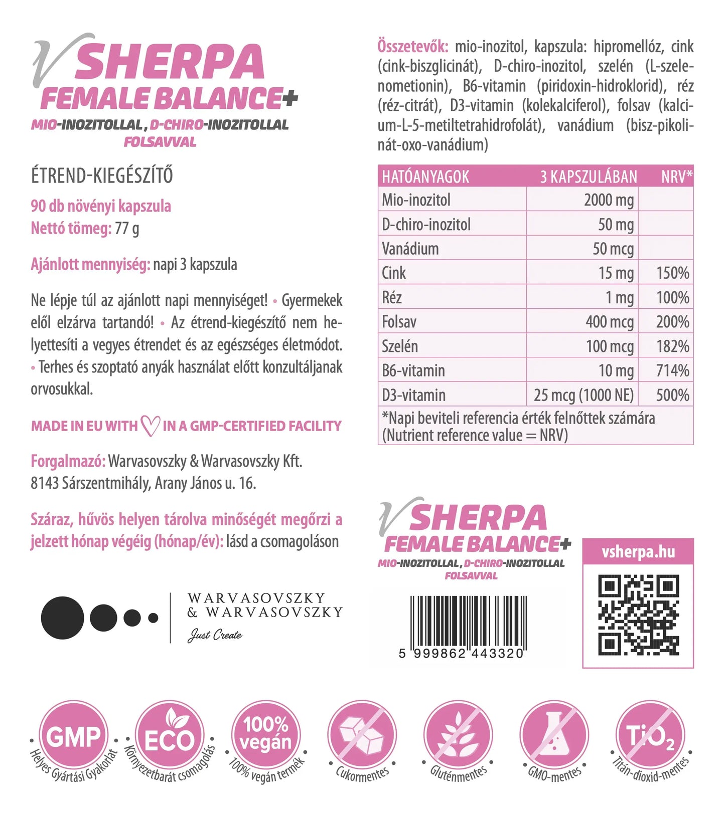 vSherpa Female Balance+ étrend-kiegészítő