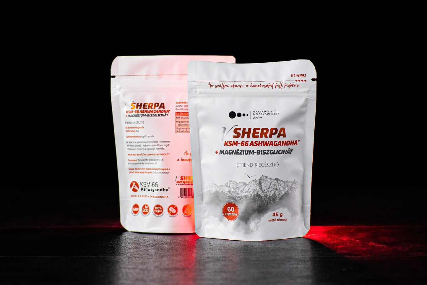 vSherpa KSM-66® Ashwagandha + Magnézium-biszglicinát étrend-kiegészítő