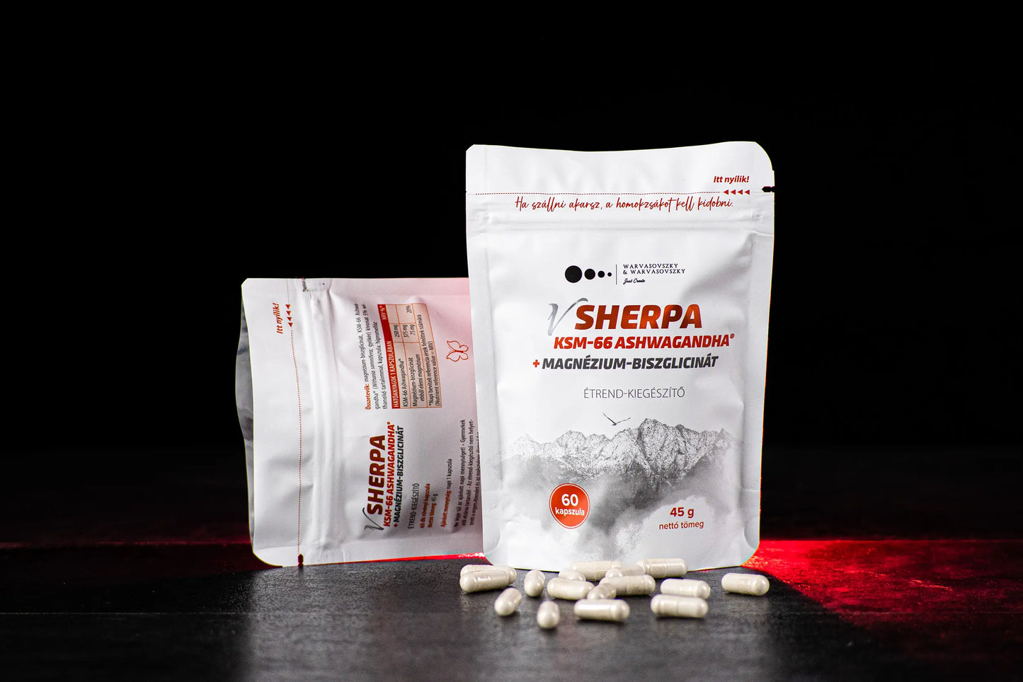 vSherpa KSM-66® Ashwagandha + Magnézium-biszglicinát étrend-kiegészítő