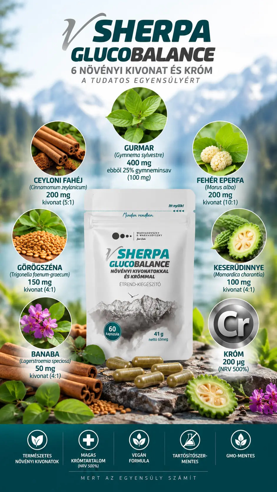 vSherpa GlucoBalance étrend-kiegészítő