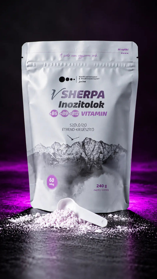 vSherpa Inozitolok +B6-, B9-, B12-vitamin szőlő ízű étrend-kiegészítő