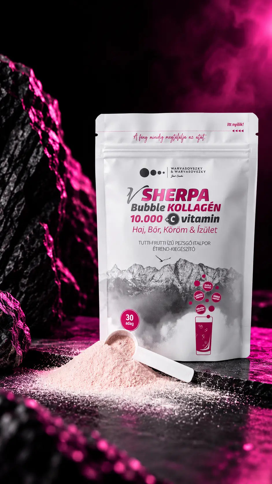 vSherpa Bubble Collagen 10,000 mg + Vitamin C tutti-frutti flavored sparkling drink powder (480 g)