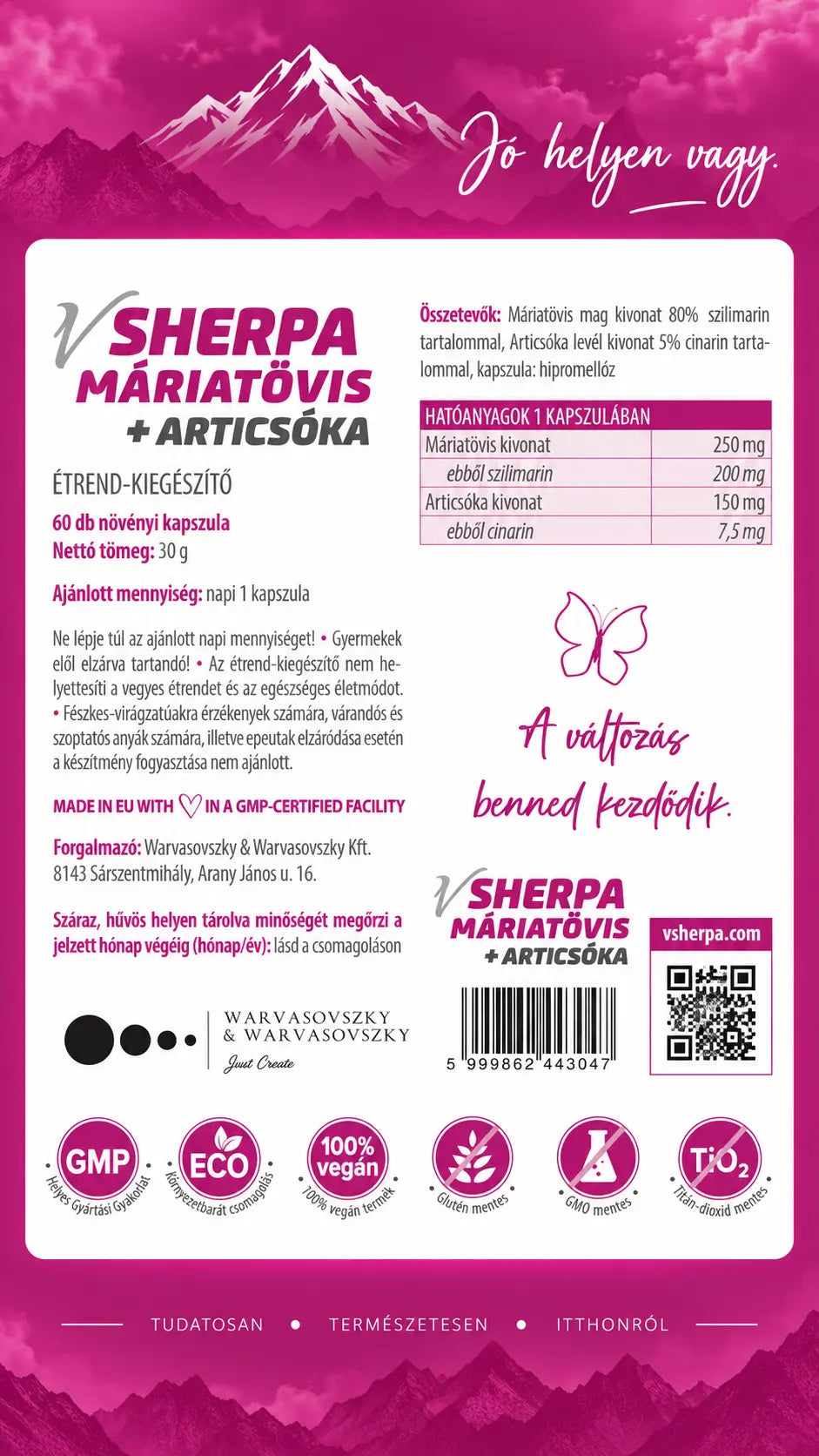 vSherpa Milk Thistle + Artichoke dietary supplement 