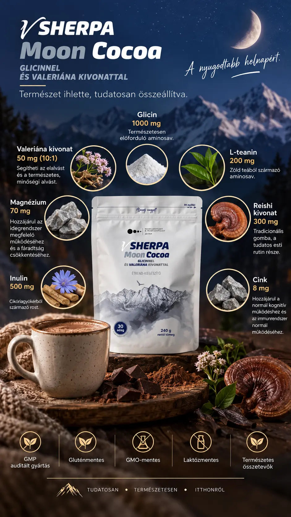 vSherpa Moon Cocoa étrend-kiegészítő