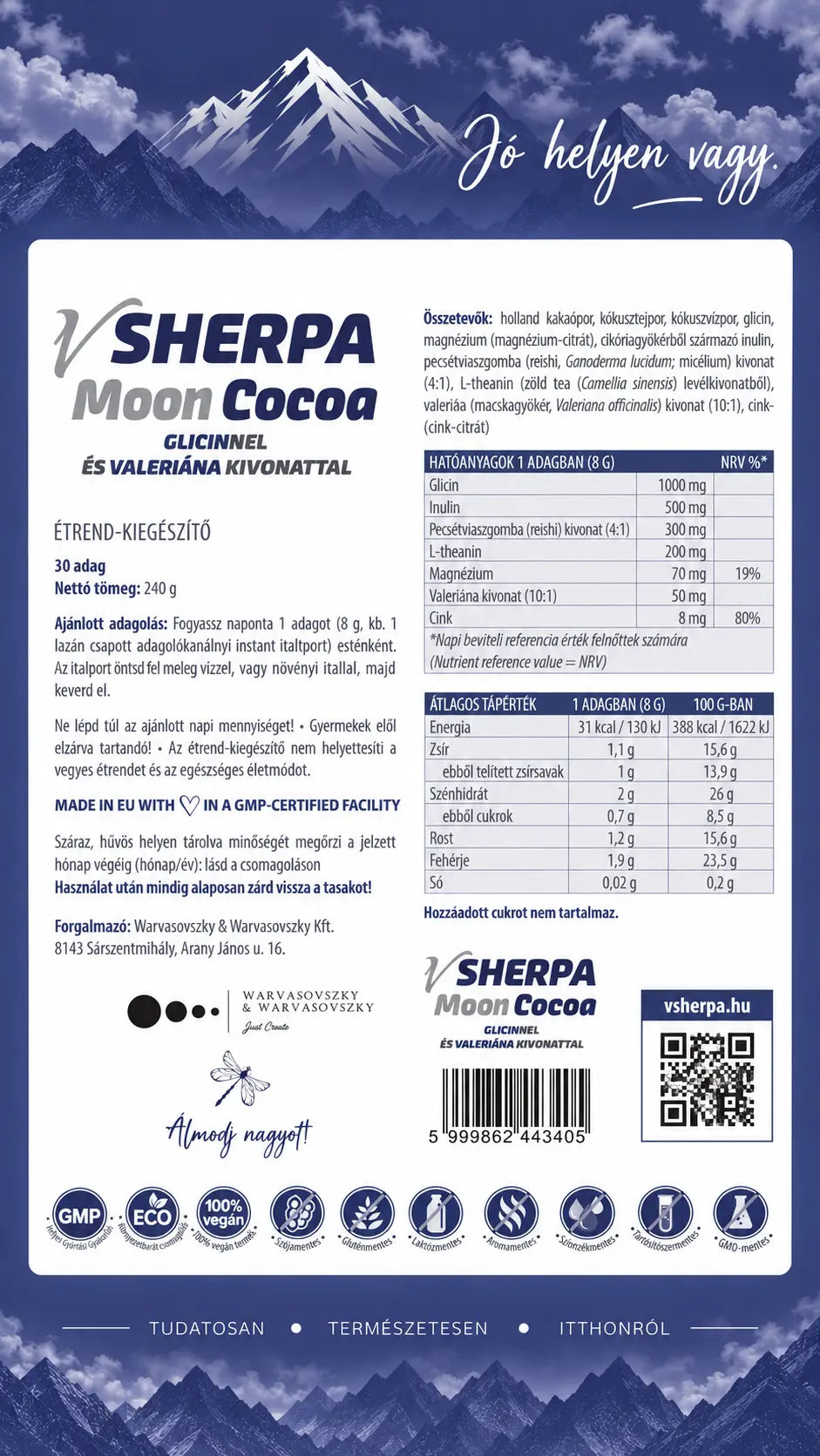 vSherpa Moon Cocoa étrend-kiegészítő