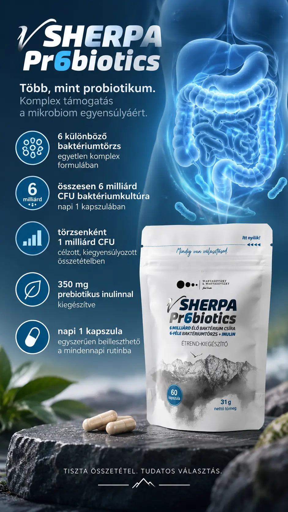 Supliment alimentar vSherpa Pr6biotics 