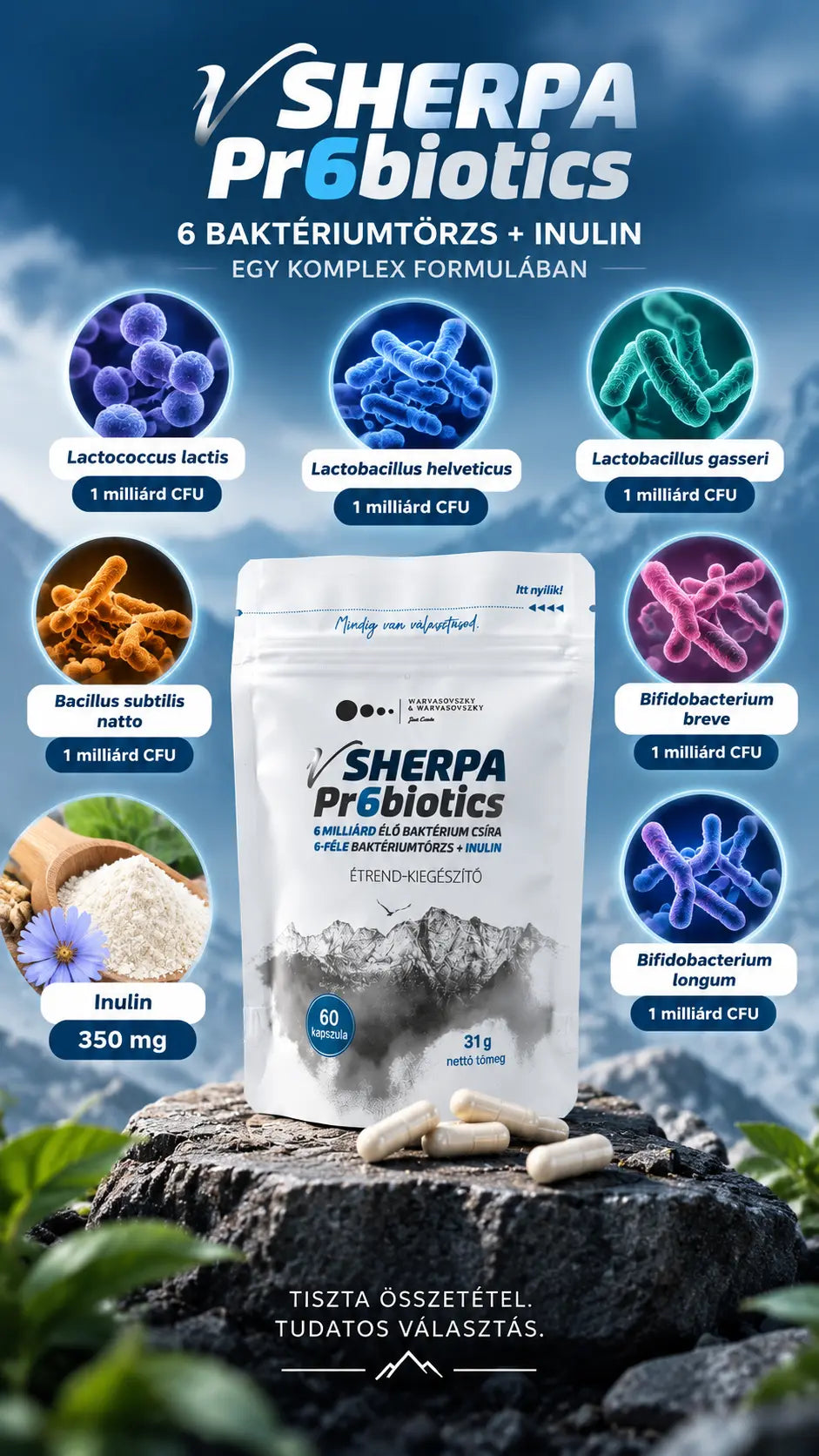 Supliment alimentar vSherpa Pr6biotics 