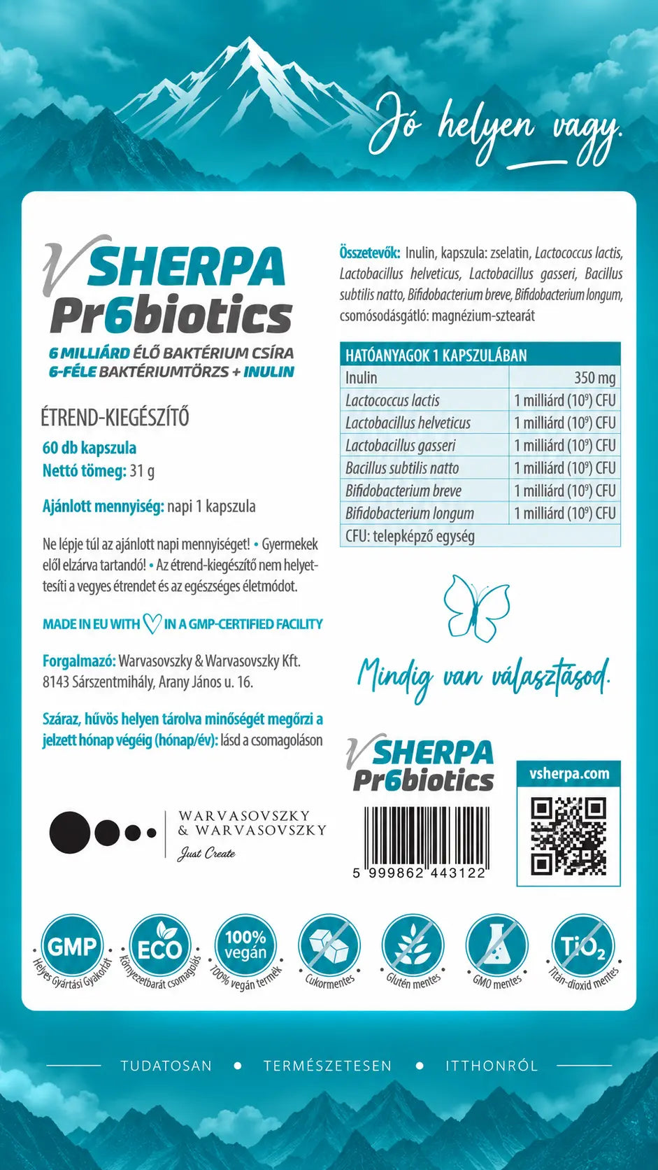 Supliment alimentar vSherpa Pr6biotics 