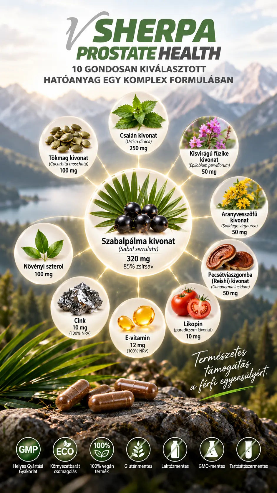 vSherpa Prostate Health étrend-kiegészítő