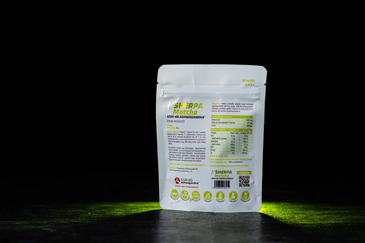 vSherpa Matcha + KSM-66 Ashwagandha étrend-kiegészítő