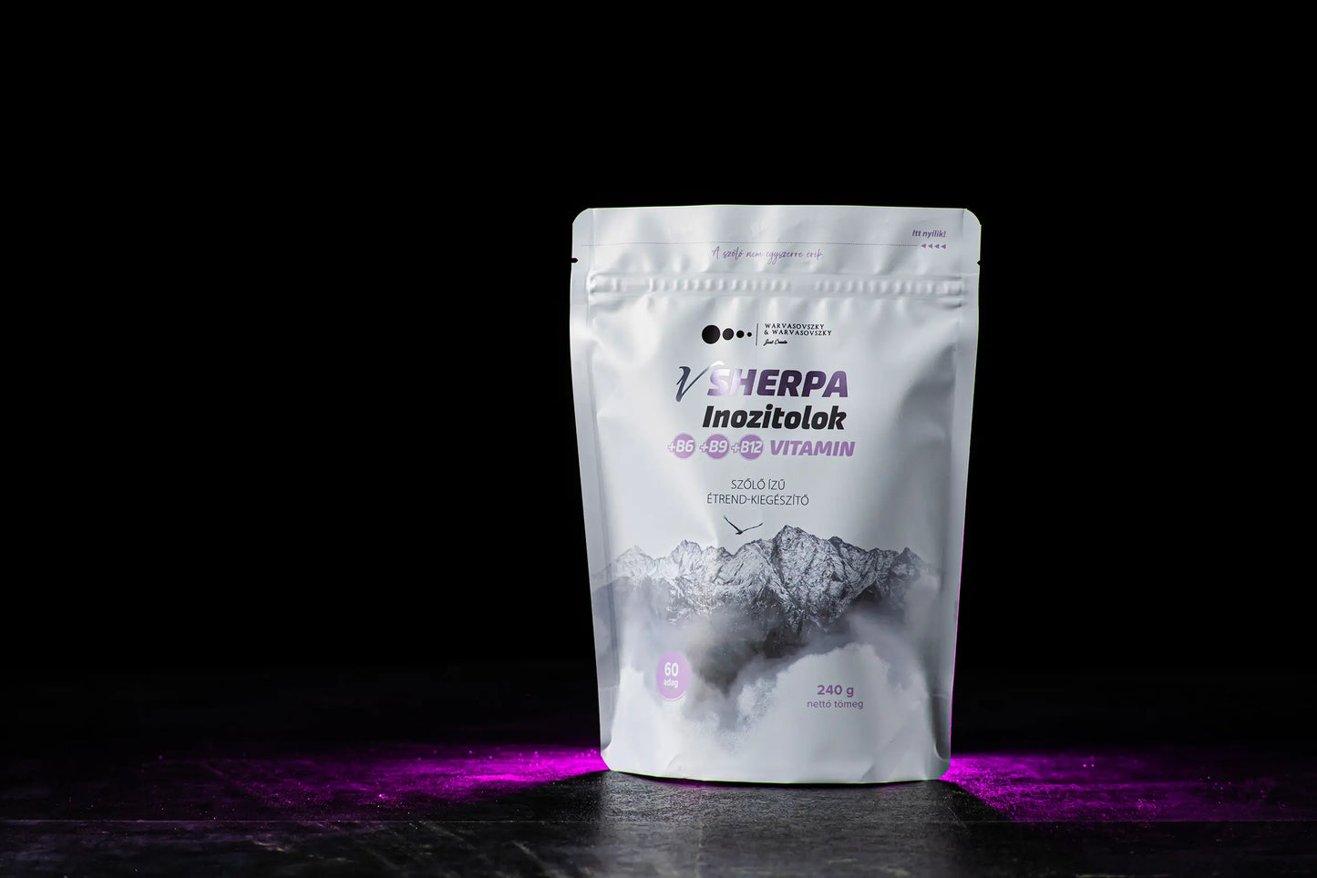 vSherpa Inozitolok +B6-, B9-, B12-vitamin szőlő ízű étrend-kiegészítő