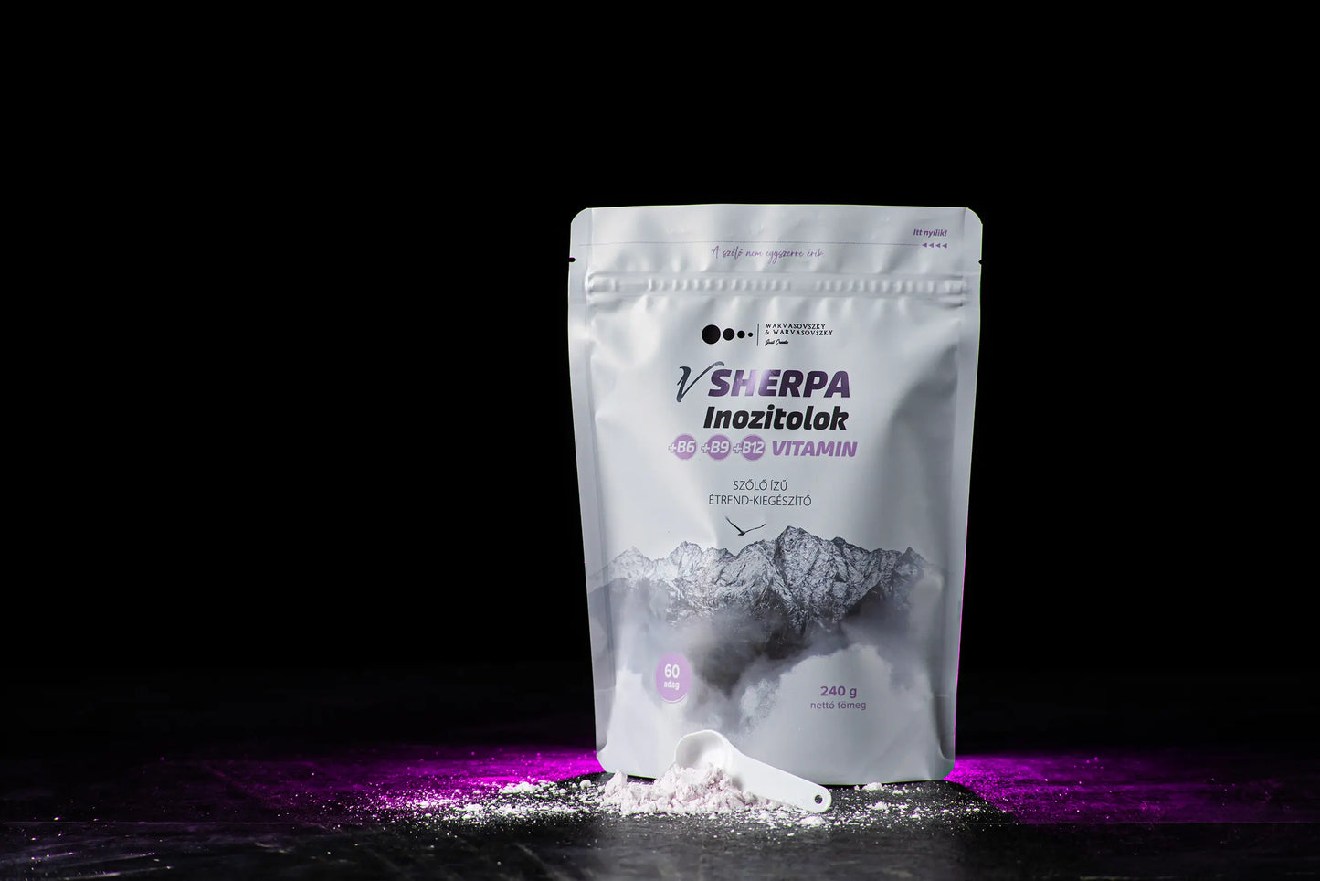 vSherpa Inozitolok +B6-, B9-, B12-vitamin szőlő ízű étrend-kiegészítő