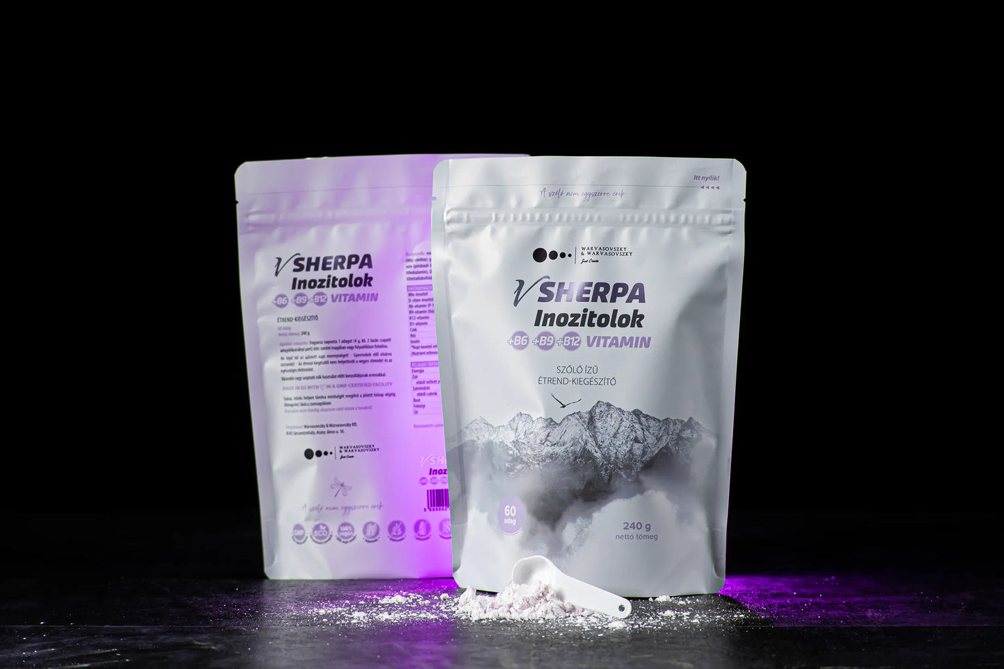 vSherpa Inozitolok +B6-, B9-, B12-vitamin szőlő ízű étrend-kiegészítő