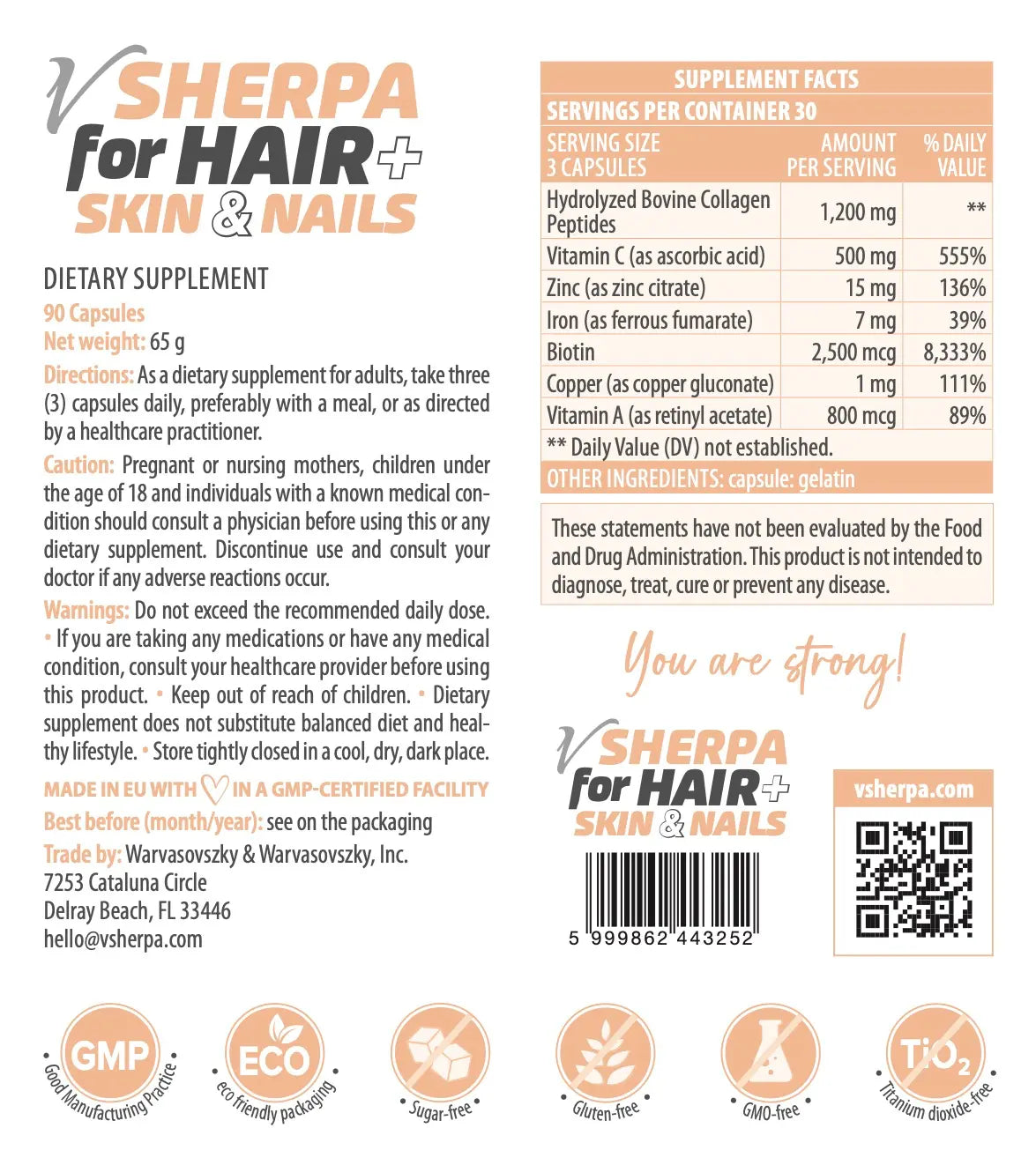 vSherpa for hair, skin & nails étrend-kiegészítő