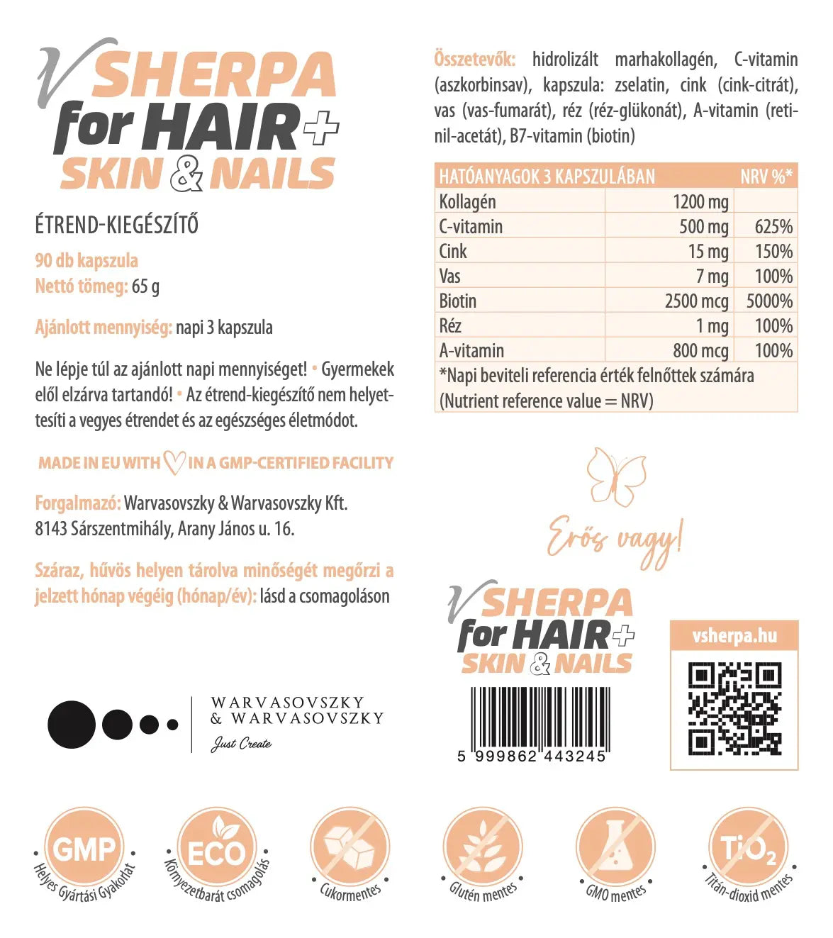 vSherpa for hair, skin & nails étrend-kiegészítő